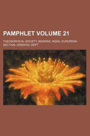 Cover of Pamphlet Volume 21