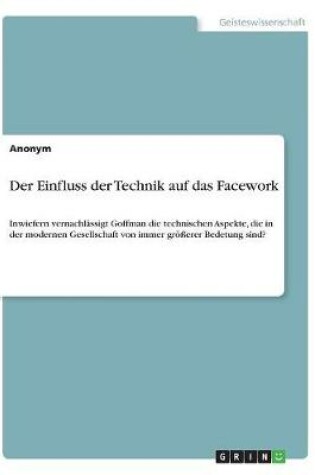 Cover of Der Einfluss der Technik auf das Facework