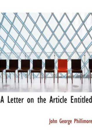 Cover of A Letter on the Article Entitled