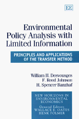 Cover of Environmental Policy Analysis With Limited Information