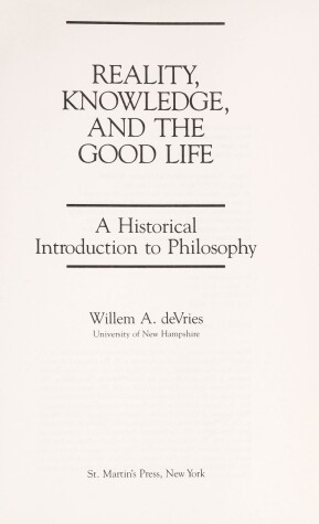 Book cover for Reality, Knowledge, and the Good Life