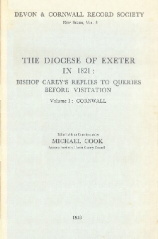 Cover of The Diocese of Exeter in 1821