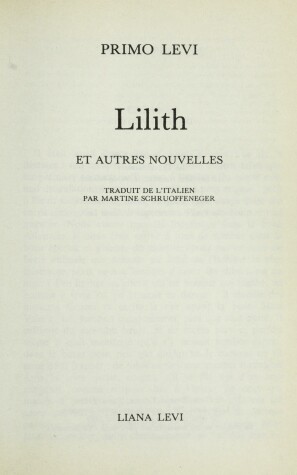 Book cover for Lilith