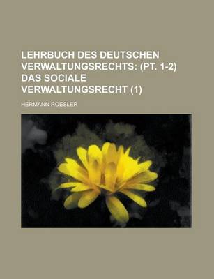 Book cover for Lehrbuch Des Deutschen Verwaltungsrechts (1)