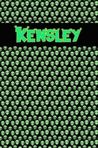 Cover of 120 Page Handwriting Practice Book with Green Alien Cover Kensley