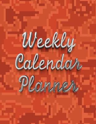 Book cover for Weekly Calendar Planner - 70 Weeks - (8.5 X 11) - Red, Orange Mosaic Design