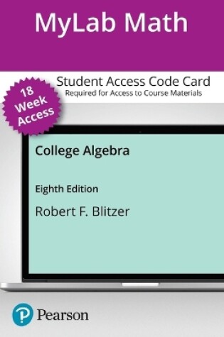 Cover of Mylab Math with Pearson Etext for College Algebra -- Access Card (18-Weeks)