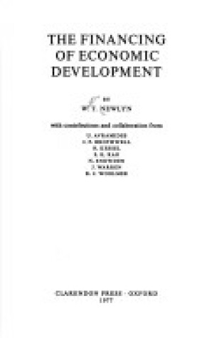 Cover of The Financing of Economic Development