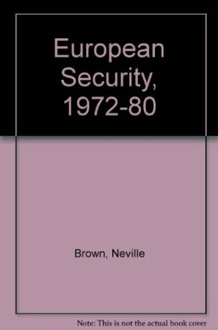 Cover of European Security, 1972-80