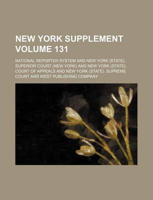 Book cover for New York Supplement Volume 131