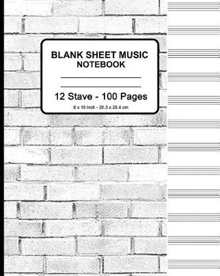 Book cover for Blank Sheet Music Notebook - Gray Brick Wall