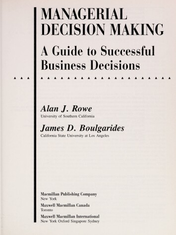 Book cover for Managerial Decision Making