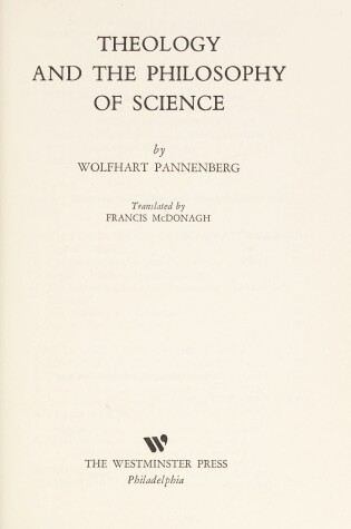 Cover of Theology and the Philosophy of Science