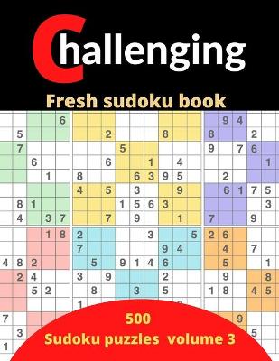 Book cover for challenging fresh sudoku book volume 3