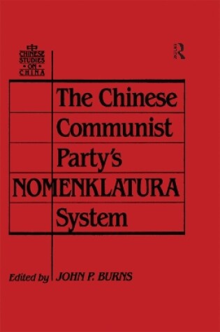 Cover of The Chinese Communist Party's Nomenklatura System