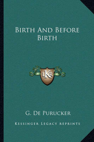 Cover of Birth and Before Birth