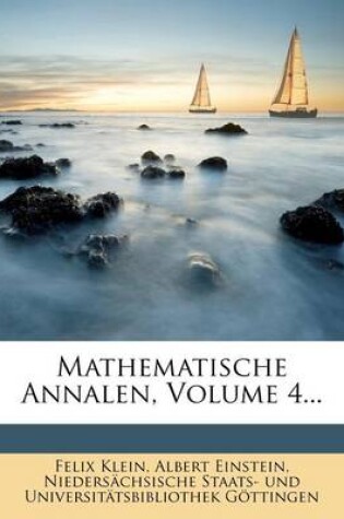 Cover of Mathematische Annalen, Vierter Band.