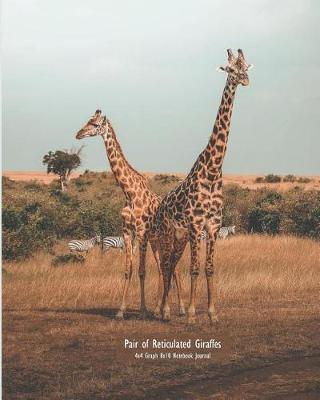 Book cover for Pair of Reticulated Giraffes 4x4 Graph 8x10 Notebook Journal