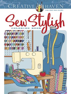 Book cover for Creative Haven Sew Stylish Coloring Book