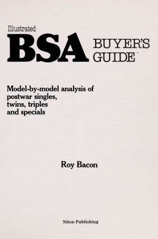 Cover of Illustrated B. S. A. Motorcycle Buyer's Guide