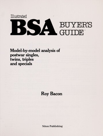 Book cover for Illustrated B. S. A. Motorcycle Buyer's Guide