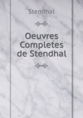 Book cover for Oeuvres Completes de Stendhal