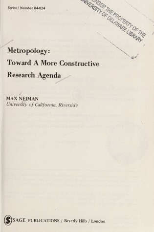 Cover of Metropology