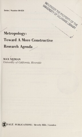 Book cover for Metropology