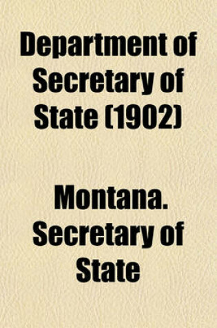 Cover of Department of Secretary of State (1902)