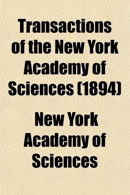 Book cover for Transactions of the New York Academy of Sciences (Volume 13-14)