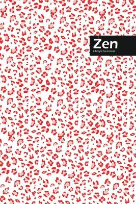 Book cover for Zen Lifestyle, Animal Print, Write-in Notebook, Dotted Lines, Wide Ruled, Medium Size 6 x 9 Inch (Red)