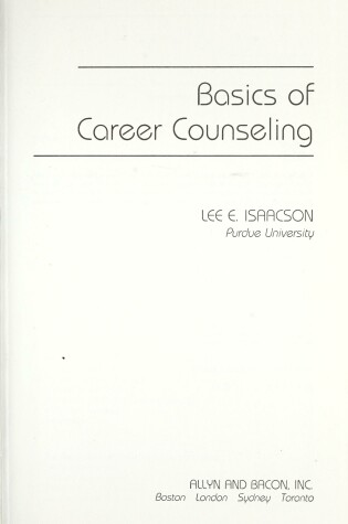 Cover of Basics of Career Counselling