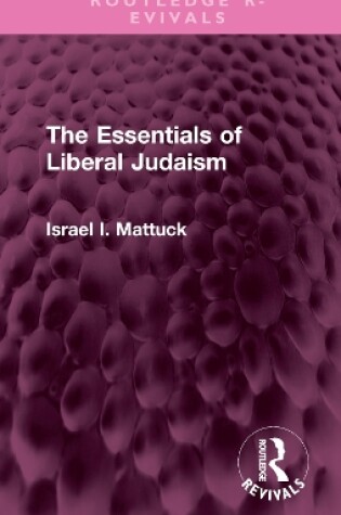 Cover of The Essentials of Liberal Judaism