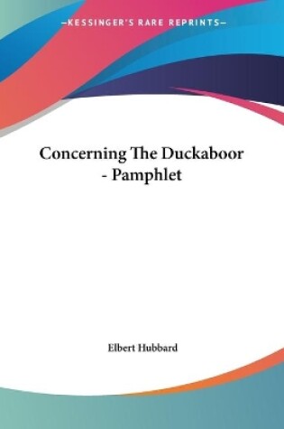 Cover of Concerning The Duckaboor - Pamphlet