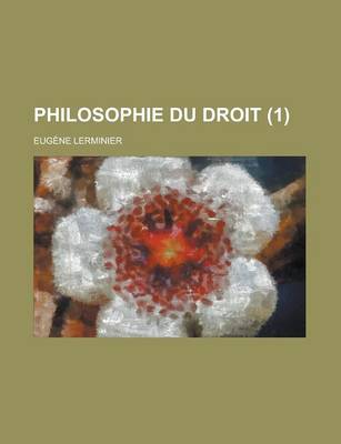 Book cover for Philosophie Du Droit (1)