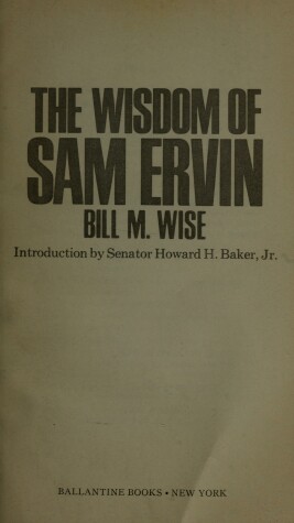 Book cover for Wisdom of Sam Ervin