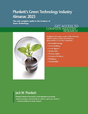 Book cover for Plunkett's Green Technology Industry Almanac 2023