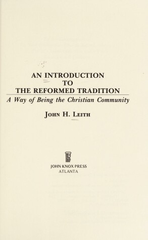 Cover of An Introduction to the Reformed Tradition