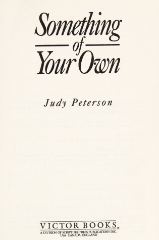 Cover of Something of Your Own