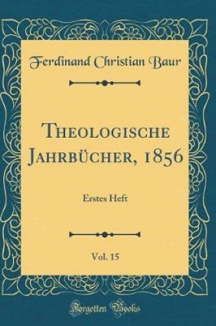 Cover of Theologische Jahrbucher, 1856, Vol. 15