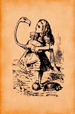 Cover of Alice in Wonderland Vintage Bullet Dot Grid Journal - Alice and The Flamingo (Orange)