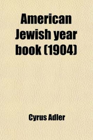 Cover of American Jewish Year Book Volume 6