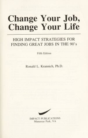 Book cover for Change Your Job, Life 5th Ed