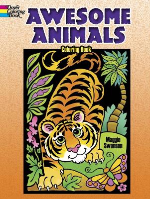 Book cover for Awesome Animals Coloring Book