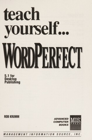 Cover of Teach Yourself WordPerfect 5.1