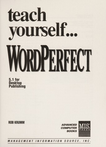 Book cover for Teach Yourself WordPerfect 5.1