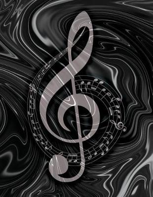 Cover of Music Songwriting Journal - Blank Sheet Music - Manuscript Paper for Songwriters and Musicians - Liquid Marble Series Black and White