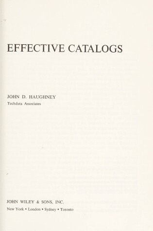 Cover of Effective Catalogues