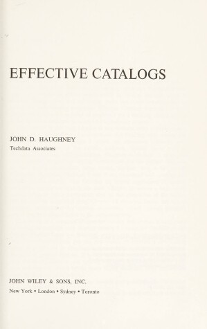 Book cover for Effective Catalogues