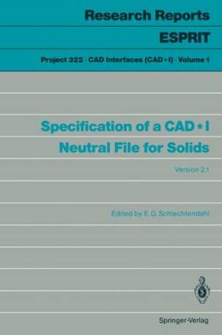 Cover of Specification of a CAD*I Neutral File for Solids